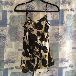CAbi Adorable Flutter Leopard Print Sleeveless Top